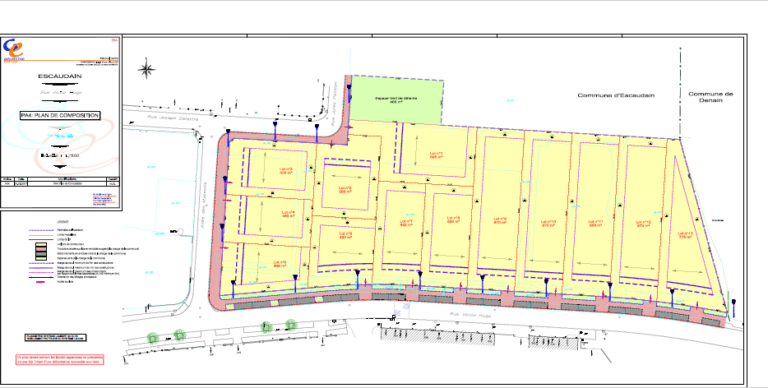 Rue Victor Hugo-Allée des Myosotis-Rue Jules Pétillon à Escaudain