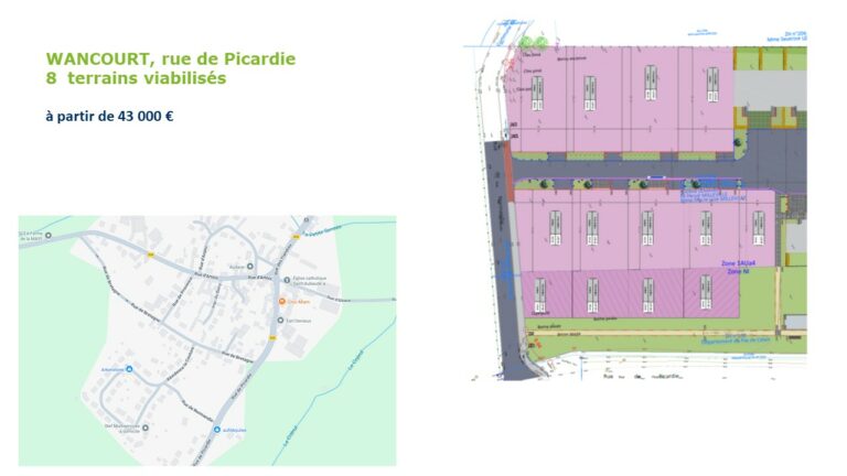 WANCOURT : 8 terrains viabilisés à vendre